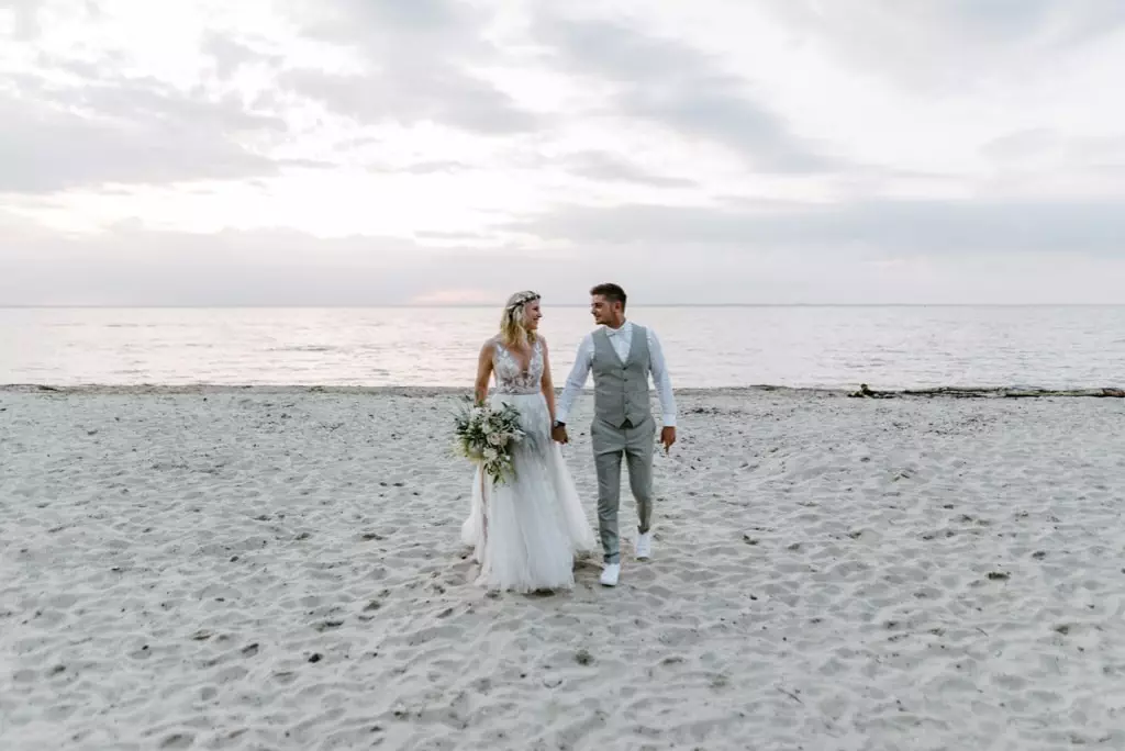 Fotoshooting am Strand hinter dem Schlossgut Groß Schwansee