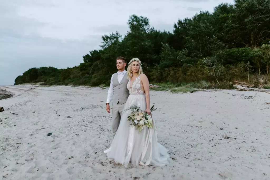 Fotoshooting am Strand hinter dem Schlossgut Groß Schwansee